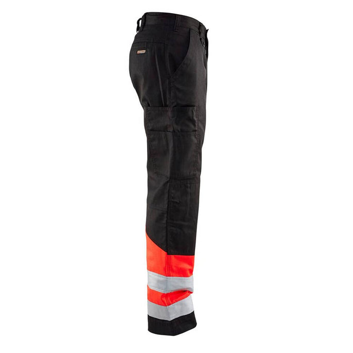 BLÅKLÄDER Trousers 15641811 Cotton, PL (Polyester) Black, Red Size 38R