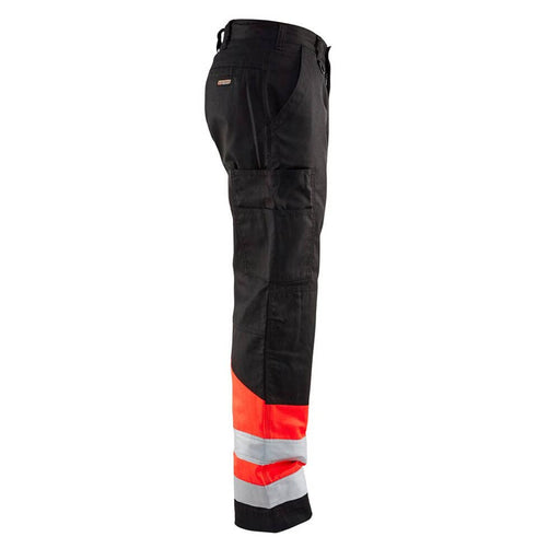 BLÅKLÄDER Trousers 15641811 Cotton, PL (Polyester) Black, Red Size 40R