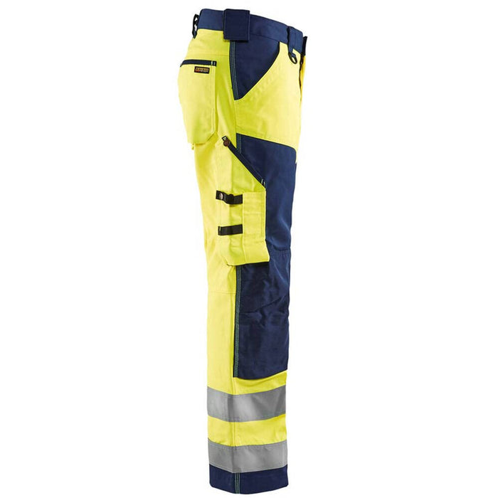 BLÅKLÄDER Trousers 15661811 Cotton, PL (Polyester) Yellow, Navy Blue Size 32R