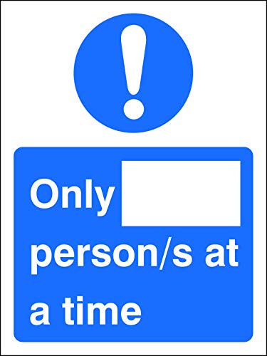 Seco Health & Safety Poster Only __ person/s at a time Self-Adhesive Vinyl Blue, White 20 x 30 cm