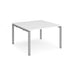 Dams International Square Boardroom Table with White MFC & Aluminium Top and Silver Frame EBT1616-S-WH 1600 x 1600 x 725 mm