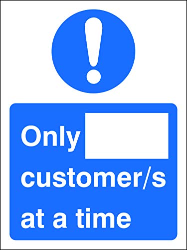 Seco Health & Safety Poster Only __ customer/s at a time Self-Adhesive Vinyl 15 x 20 cm