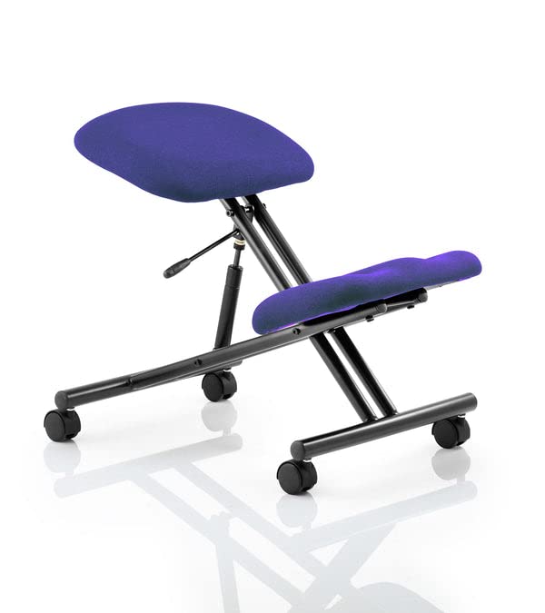 Dynamic Kneeling Stool Without Arms Kneeler Stevia Blue Seat, Black Frame Without Headrest Medium Back