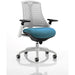 Dynamic Synchro Tilt Task Operator Chair Height Adjustable Arms Flex White Back, Maringa Teal Seat, White Frame Without Headrest Medium Back