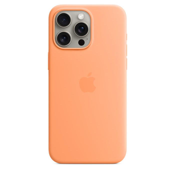 Apple - Back cover for mobile phone - MagSafe compatibility - silicone - orange sorbet - for iPhone 15 Pro Max