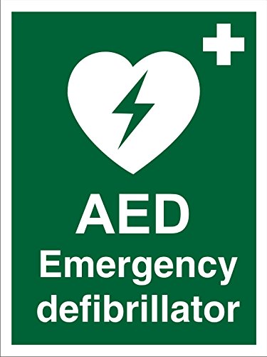 First Aid Sign AED Emergency Defibrillator Vinyl 30 x 20 cm