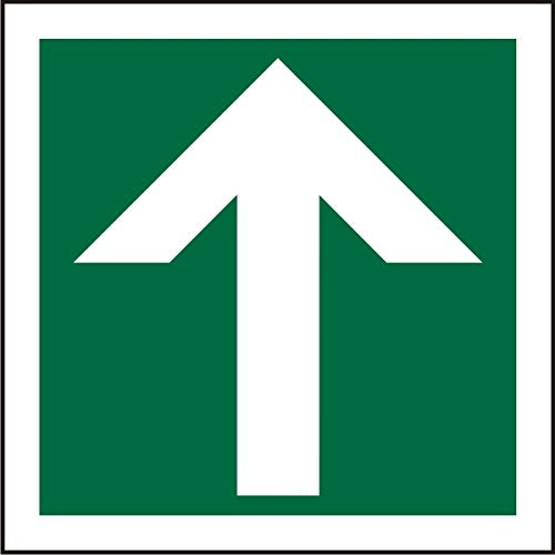 Fire Exit Sign Up Arrow Plastic 20 x 20 cm