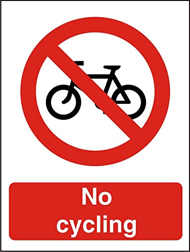 Prohibition Sign No Cycling Plastic 20 x 15 cm