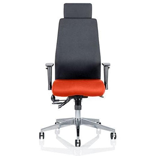 Dynamic Independent Seat & Back Posture Chair Height Adjustable Arms Onyx Black Back, Tabasco Red Seat With Adjustable Headrest High Back