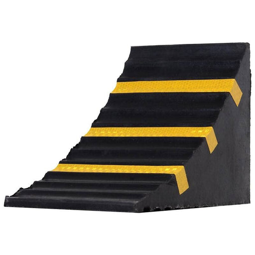 HOMCOM Rubber Set-of-2 Heavy Duty Wheel Chocks Black, Yellow