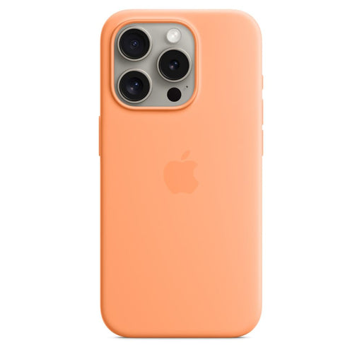 Apple - Back cover for mobile phone - MagSafe compatibility - silicone - orange sorbet - for iPhone 15 Pro