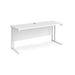 Rectangular Straight Desk Beech Wood Cantilever Legs White Maestro 25 1200 x 600 x 725mm