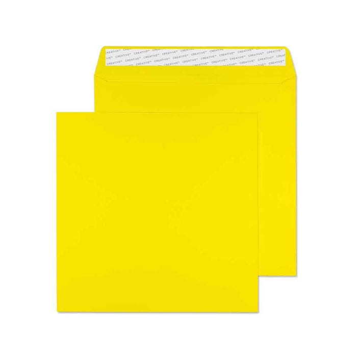 Creative Coloured Envelope Non standard 160 (W) x 160 (H) mm Adhesive Strip Yellow 120 gsm Pack of 500