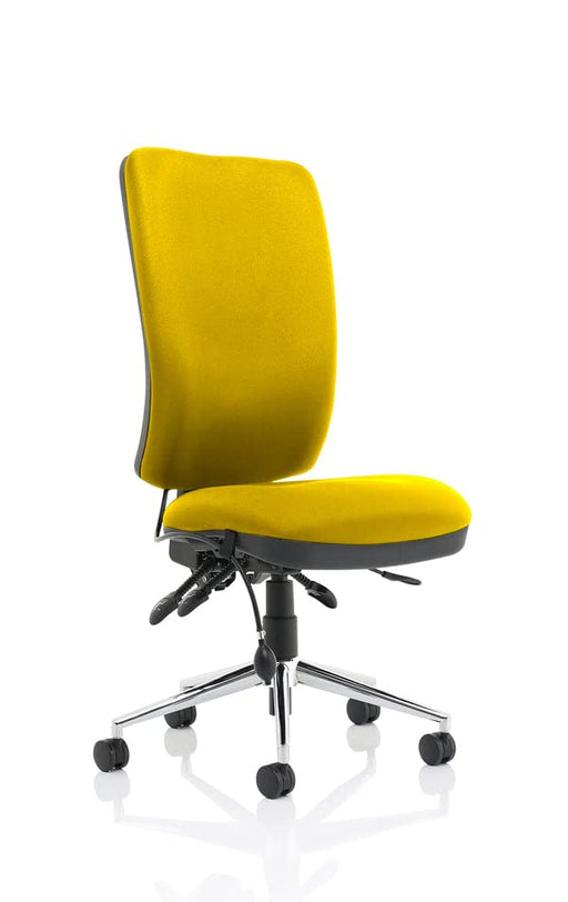 Dynamic Independent Seat & Back Task Operator Chair Without Arms Chiro Senna Yellow Seat Without Headrest High Back