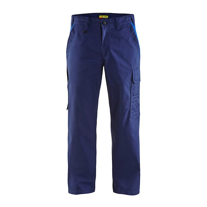 BLÅKLÄDER Trousers 14441832 Cotton, Elastolefin, PL (Polyester) Navy Blue, Cornflower Blue Size 36L