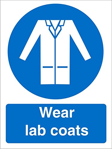 Mandatory Sign Wear Lab Coats Vinyl Blue, White 20 x 15 cm