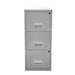 Pierre Henry Steel Filing Cabinet with 3 Lockable Drawers Maxi 400 x 400 x 930 mm Silver