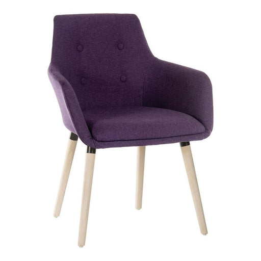 Contemporary 4 Legged Upholstered Reception Chair Plum (Pack 2) - 6929PLUM