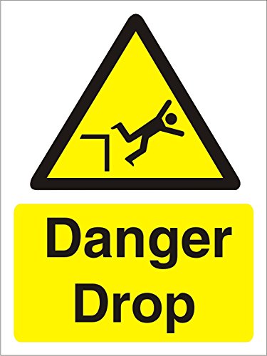 Warning Sign Danger Drop Plastic 30 x 20 cm