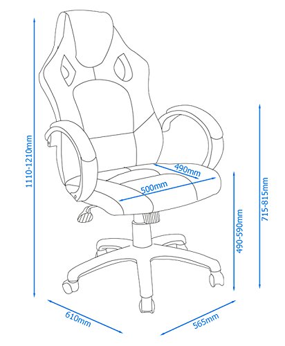 Alphason Office Chair Daytona with Adjustable Seat Black, Blue