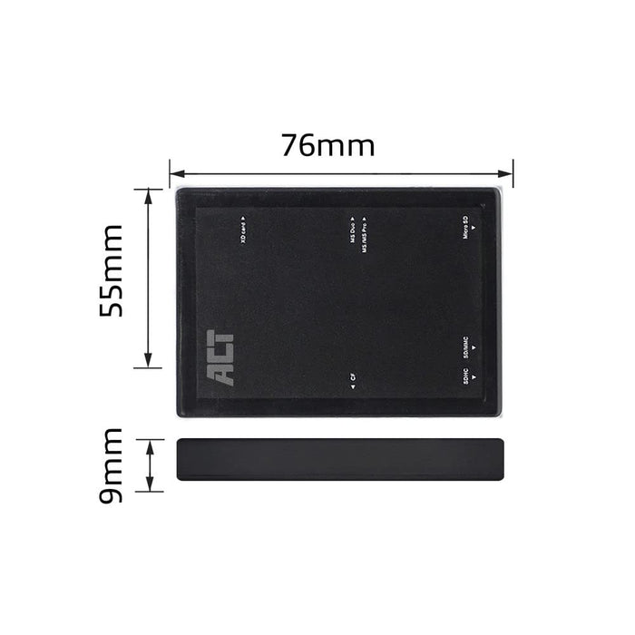 ACT Card Reader Ac6370 Micro Sd,Sd,Sdhc,Sdxc Black