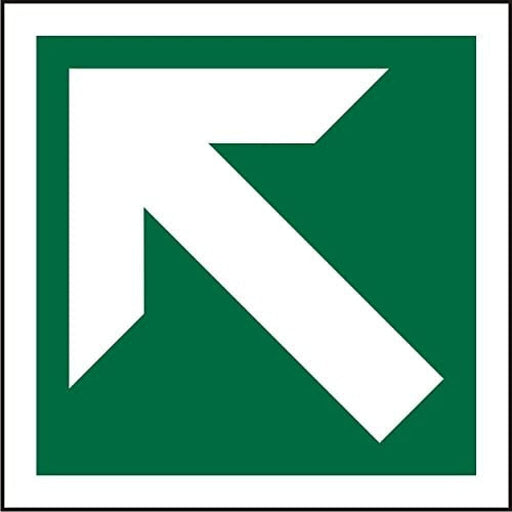 Fire Exit Sign Up Left Arrow Plastic 10 x 10 cm