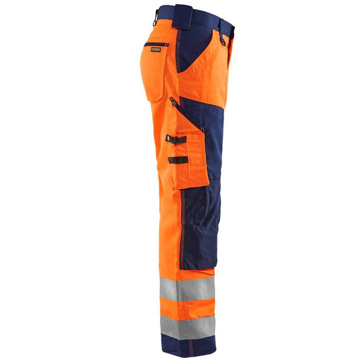 BLÅKLÄDER Trousers 15661811 Cotton, PL (Polyester) Orange, Navy Blue Size 42R