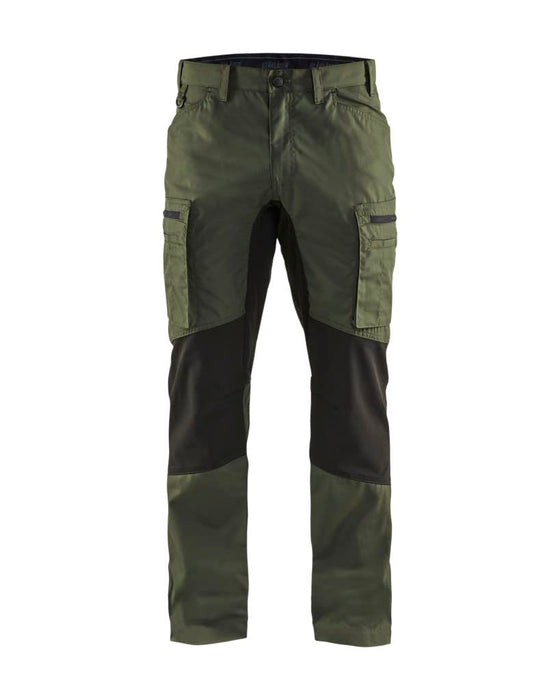 BLÅKLÄDER Trousers 14591845 Cotton, PL (Polyester) Army Green, Black Size 47S