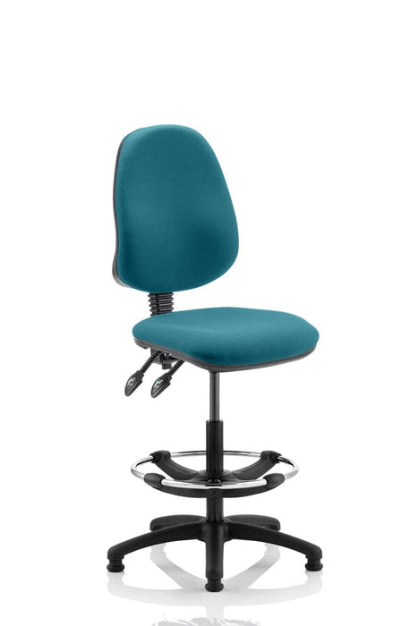 Dynamic Permanent Contact Backrest Task Operator Chair Without Arms Eclipse II Maringa Teal Seat High Back