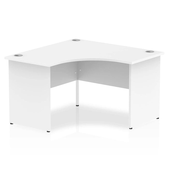 Impulse Corner Office Desk W1200 x D1200 x H730mm Panel End Leg Oak Finish White Frame - TT000129