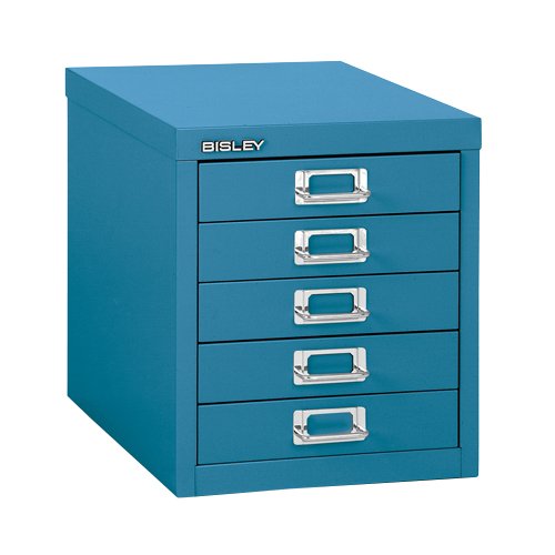 Bisley MultiDrawer Steel Desktop Drawers 5 Drawers No 279 x 380 x 325 mm Azure