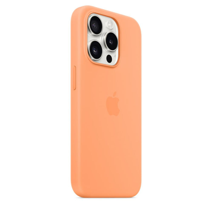 Apple - Back cover for mobile phone - MagSafe compatibility - silicone - orange sorbet - for iPhone 15 Pro