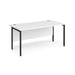 Rectangular Straight Desk White Wood H-Frame Legs Black Maestro 25 1600 x 800 x 725mm