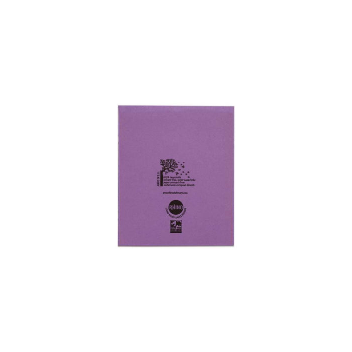 Rhino 8 x 6.5 Exercise Book 48 Page Ruled F8M Purple (Pack 100) - VEX342-419-8