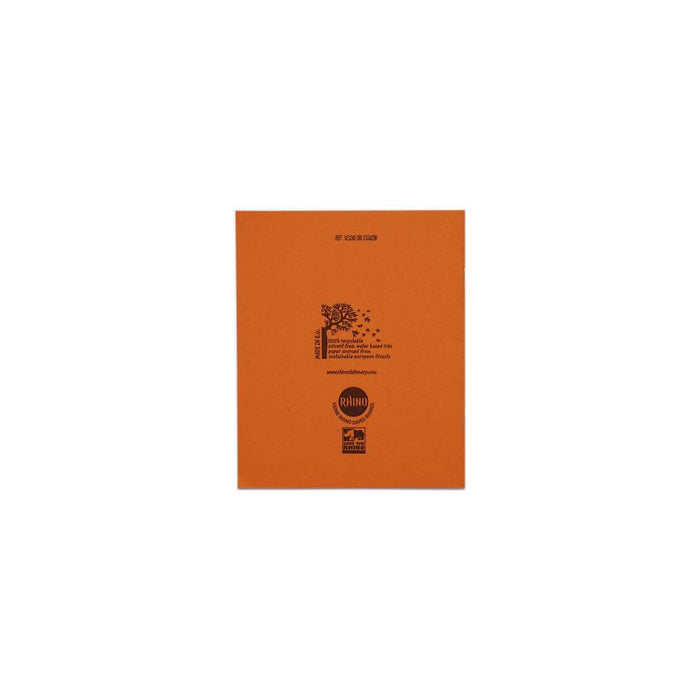 Rhino 8 x 6.5 Exercise Book 48 Page Orange  Ruled 5mm Squares S5 (Pack 100) - VEX342-312-2