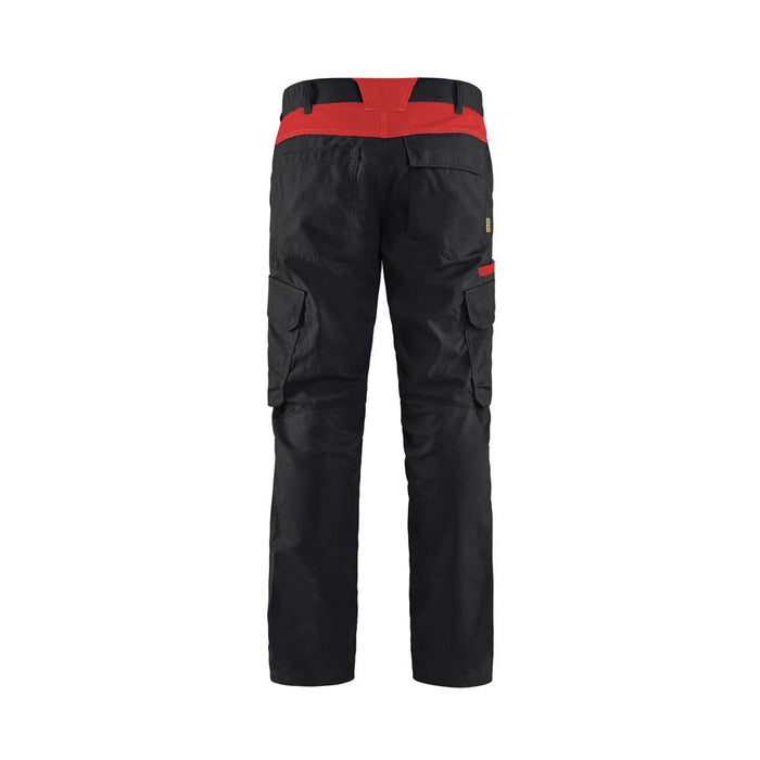 BLÅKLÄDER Trousers 14441832 Cotton, Elastolefin, PL (Polyester) Black, Red Size 44R