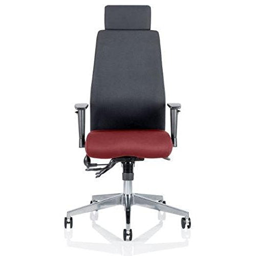 Dynamic Independent Seat & Back Posture Chair Height Adjustable Arms Onyx Black Back, Ginseng Chilli Seat With Adjustable Headrest High Back