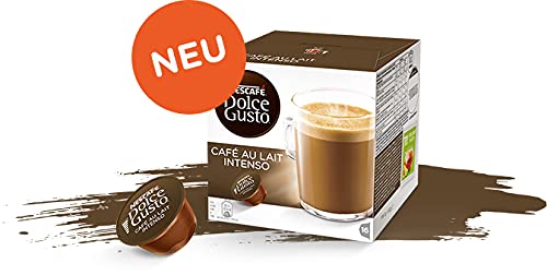 NESCAFÃ‰ Dolce Gusto Cafe Au Lait Intenso Caffeinated Ground Coffee Pods Box Cafe Au Lait 7 g Pack of 8 x Coffee + 8 x Milk Pods