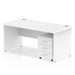 Dynamic Rectangular Straight Desk White MFC Panel End Leg White Frame Impulse 1 x 3 Drawer Mobile Pedestal 1800 x 800 x 730mm