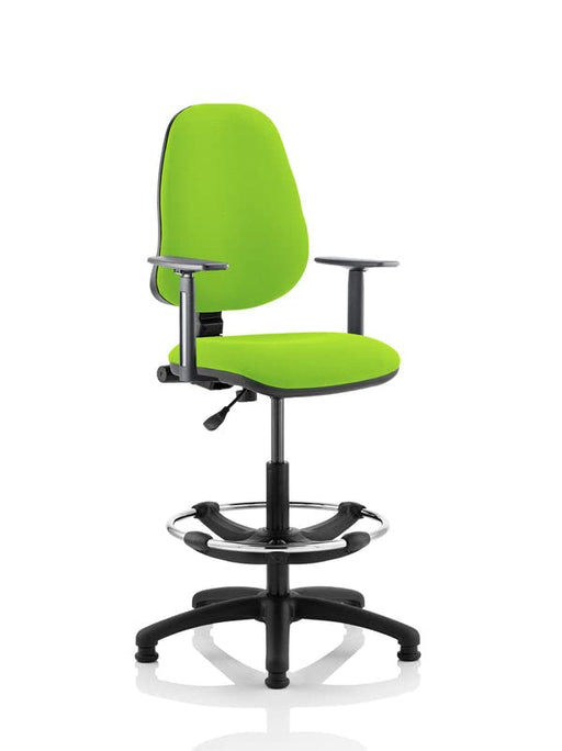 Dynamic Permanent Contact Backrest Task Operator Chair Height Adjustable Arms Eclipse I Myrrh Green Seat High Back