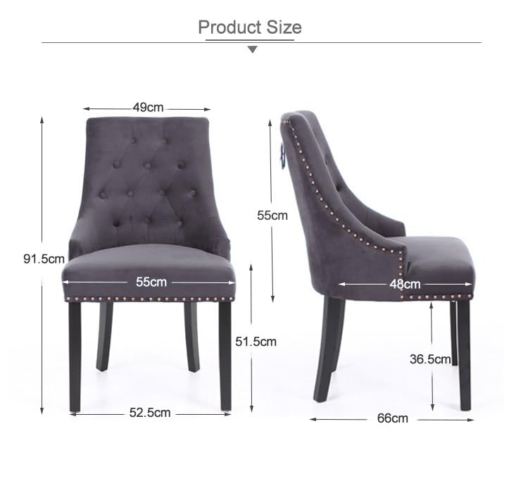 NEO Dining Chairs Non Height Adjustable Dark Grey 2XKNOC-CHR-DG 530 (W) x 660 (D) x 920 (H) mm Pack of 2