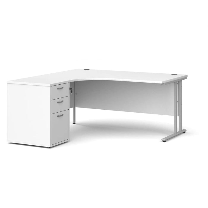 Dams International Desk with Pedestal EBS16LWH 1,600 x 1,626 x 725 mm