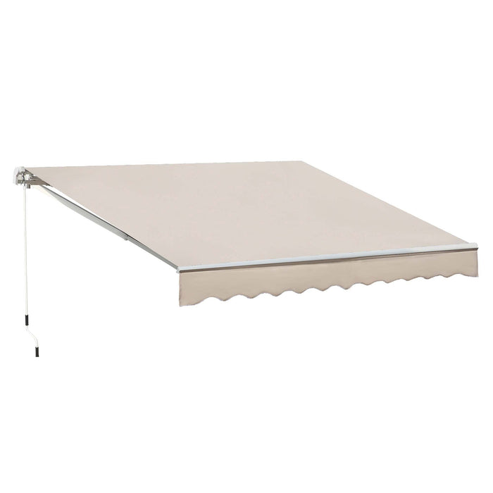 OutSunny Manual Retractable Awning, 3x2.5 m-Ivory White