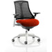 Dynamic Synchro Tilt Task Operator Chair Height Adjustable Arms Flex Black Back, Tabasco Red Seat, White Frame High Back