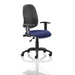 Dynamic Permanent Contact Backrest Task Operator Chair Height Adjustable Arms Eclipse I Black Back, Stevia Blue Seat High Back