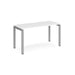 Rectangular Single Desk White Wood Straight Legs Silver Adapt II 1400 x 600 x 725mm