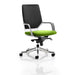 Executive Chair Xenon White Shell Black Fabric Medium Back Upholstered Seat In Seat Myrrh Green