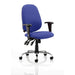 Dynamic Independent Seat & Back Task Operator Chair Height Adjustable Arms Lisbon Stevia Blue Seat Without Headrest High Back