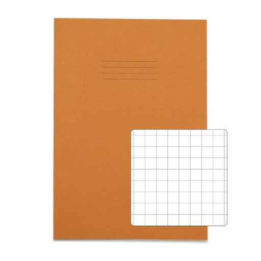 Rhino A4 Exercise Book 32 Page 10mm Squared Orange (Pack 100) - VDU014-155-6