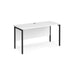 Rectangular Straight Desk White Wood H-Frame Legs Black Maestro 25 1400 x 600 x 725mm